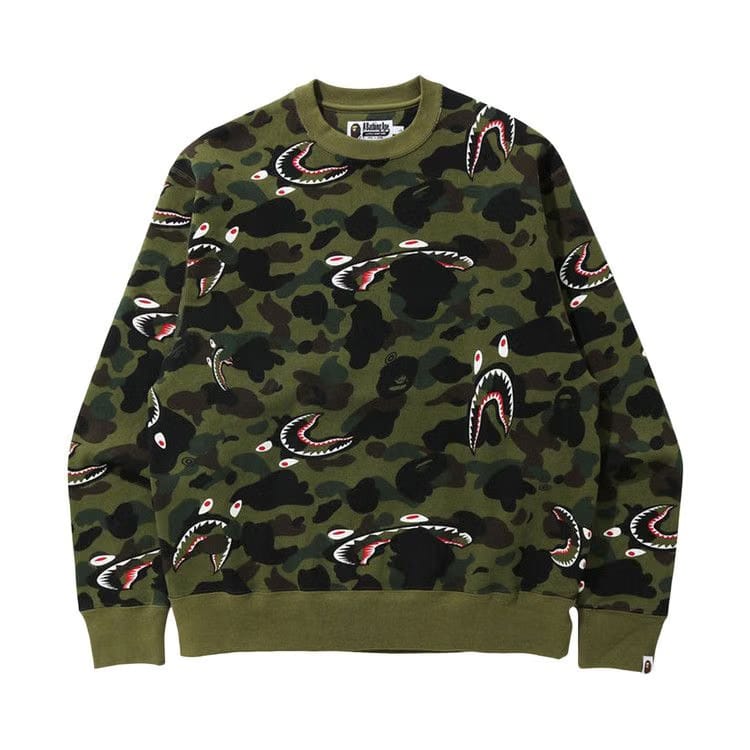 BAPE Shark 1st Camo Relaxed Crewneck Green