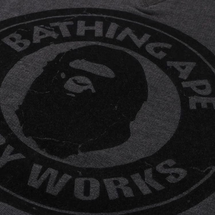 BAPE Over Dye Busy Works Relaxed Fit Crewneck Sweatshirt Grey