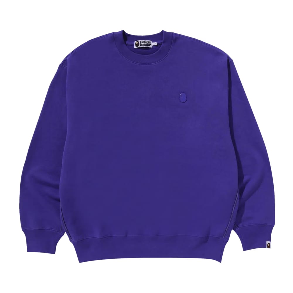 BAPE One Point Relaxed Fit Crewneck Sweatshirt Purple