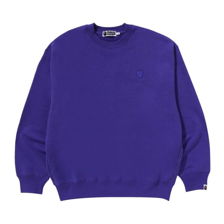 BAPE One Point Relaxed Fit Crewneck Sweatshirt Purple