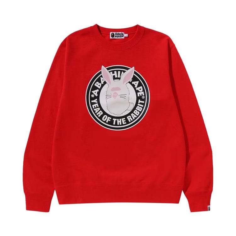 BAPE Year Of The Rabbit Crewneck M Red