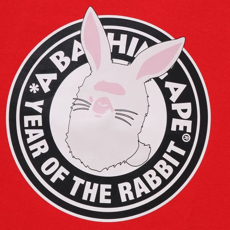BAPE Year Of The Rabbit Crewneck M Red
