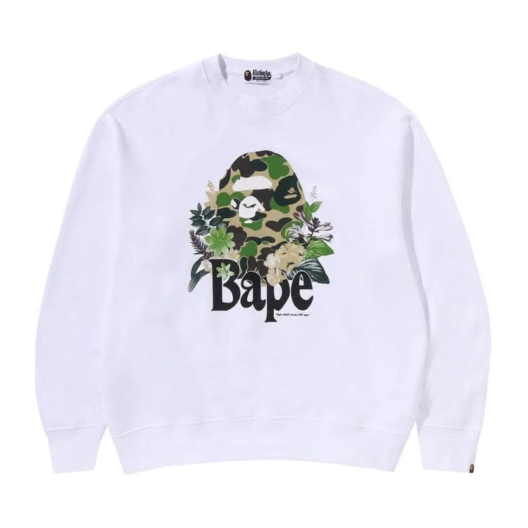 BAPE Floral Ape Head Crewneck White