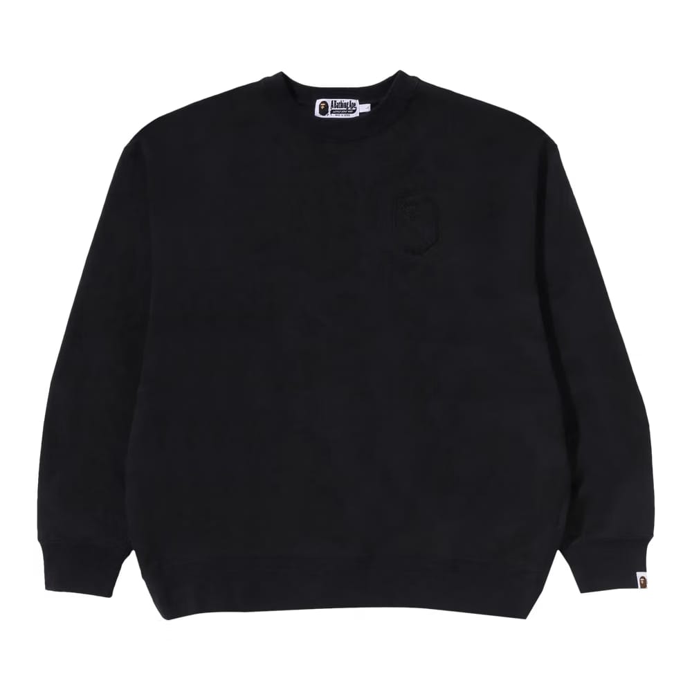 BAPE Ink Camo Ape Head Badge Crewneck Black