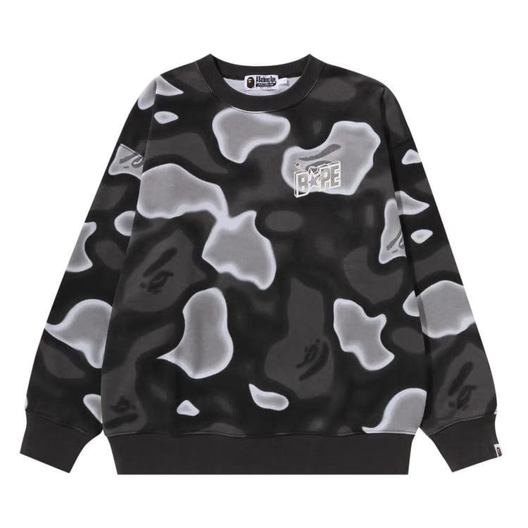BAPE Liquid Camo Sta Relaxed Fit Crewneck Sweat Black