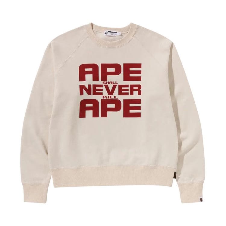 BAPE Ape Shall Never Kill Ape Crewneck Ivory