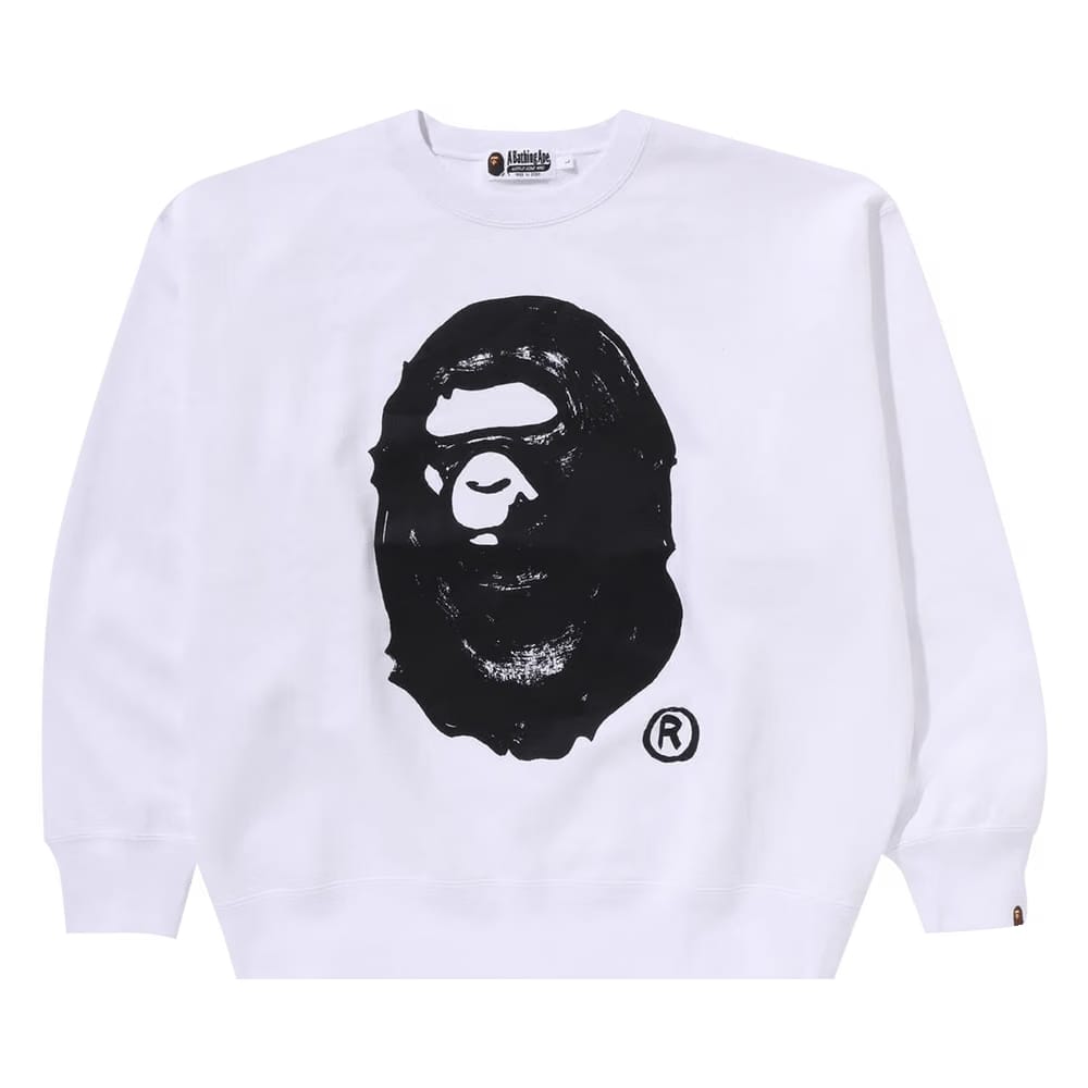 BAPE x Joshua Vibes Ape Head Crewneck White