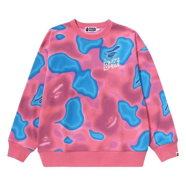 BAPE Liquid Camo Sta Relaxed Fit Crewneck Sweat Pink