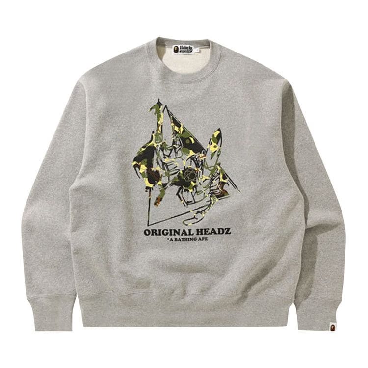 BAPE x Unkle Mo'Wax Point Man Relaxed Crewneck Grey