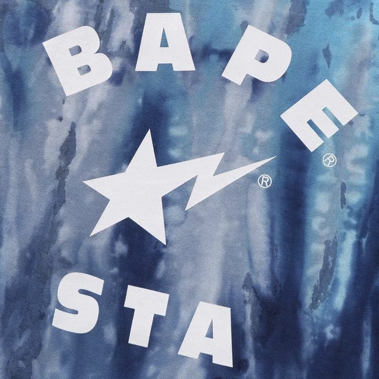 BAPE Ice Dye Sta College Relaxed Fit Crewneck Blue