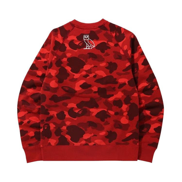 BAPE x OVO Color Camo Crewneck Red