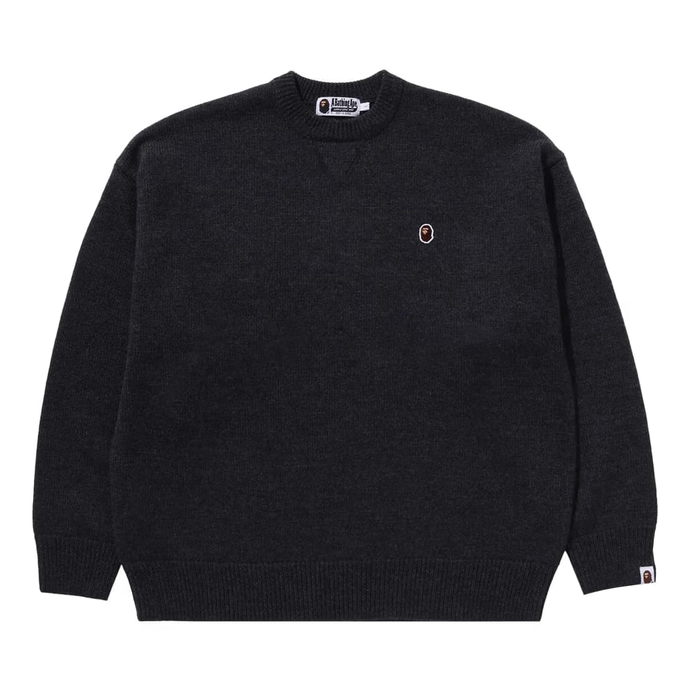 BAPE One Point Relaxed Fit Sweater Charcoal