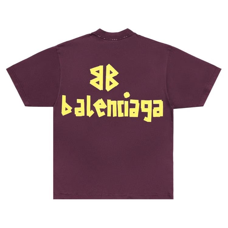 Balenciaga Tape Type Medium Fit T-Shirt Dark Red