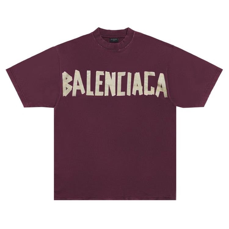 Balenciaga Tape Type Medium Fit T-Shirt Dark Red