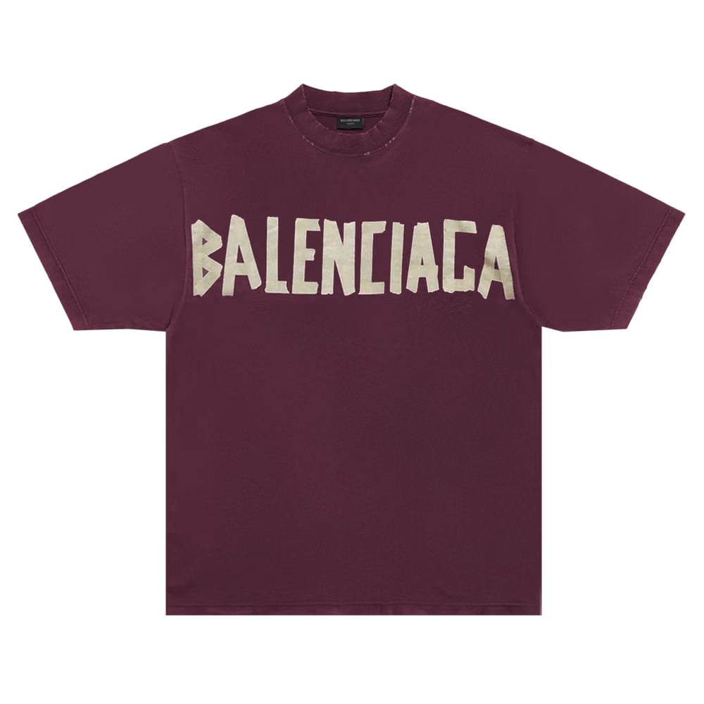 Balenciaga Tape Type Medium Fit T-Shirt Dark Red