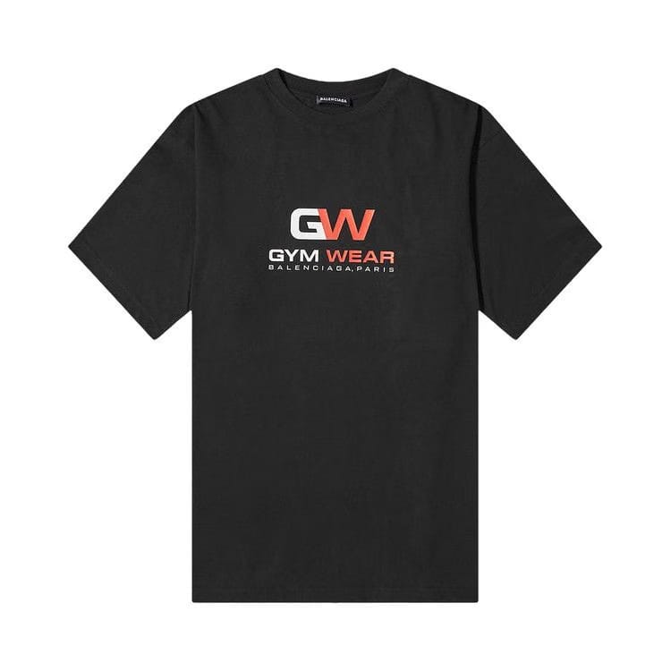 Balenciaga Gym Wear Logo T-Shirt Black