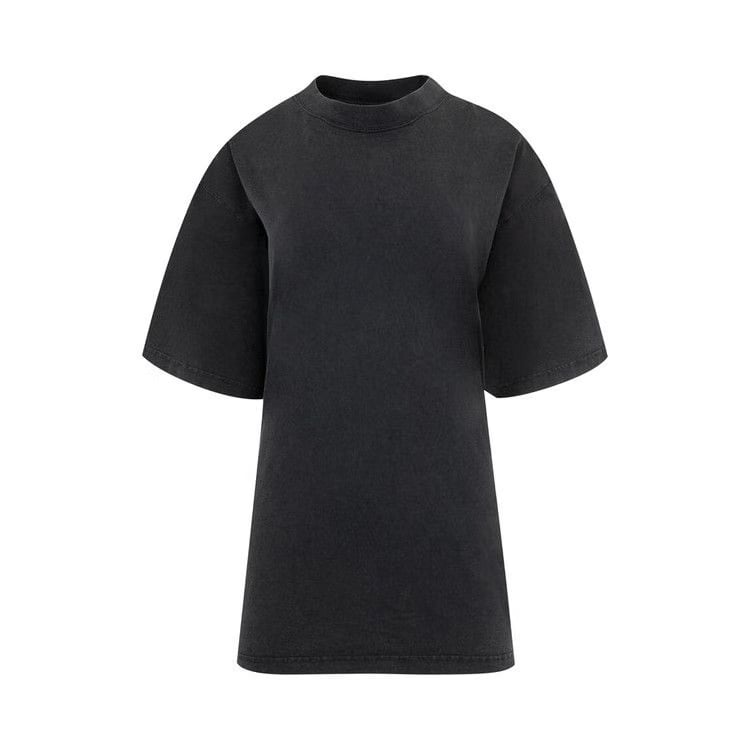 Balenciaga Lace-Up T-Shirt Faded Washed Black
