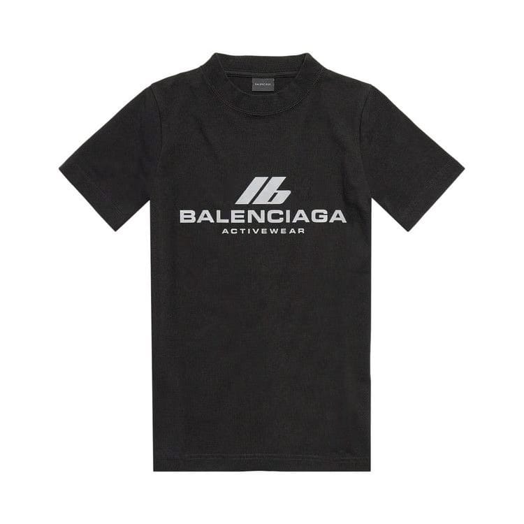 Balenciaga Activewear Fitted T-Shirt Faded Black