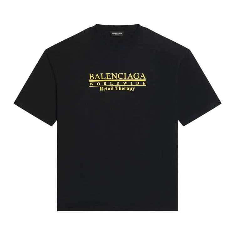 Balenciaga Retail Therapy Medium Fit T-Shirt Black/Yellow