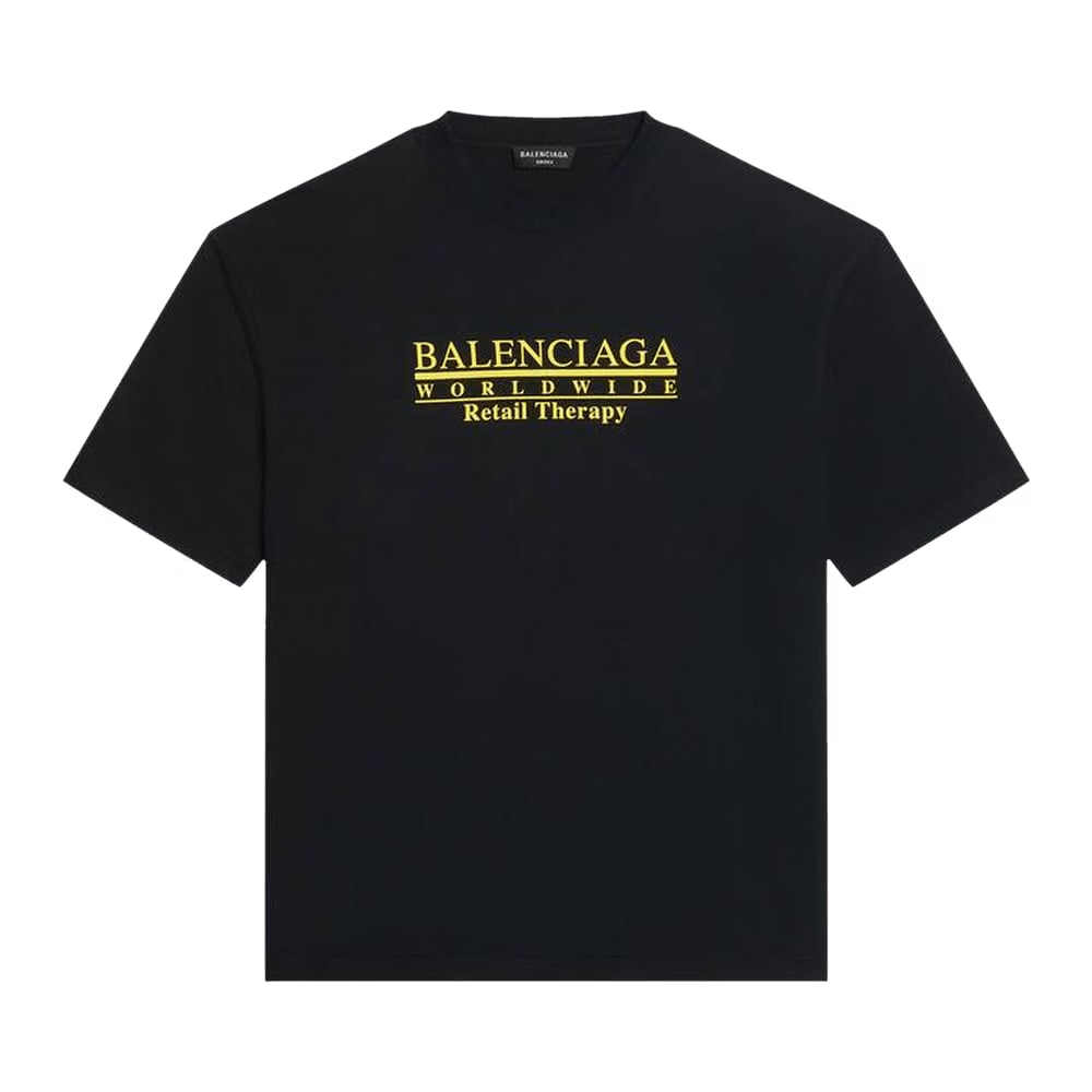 Balenciaga Retail Therapy Medium Fit T-Shirt Black/Yellow