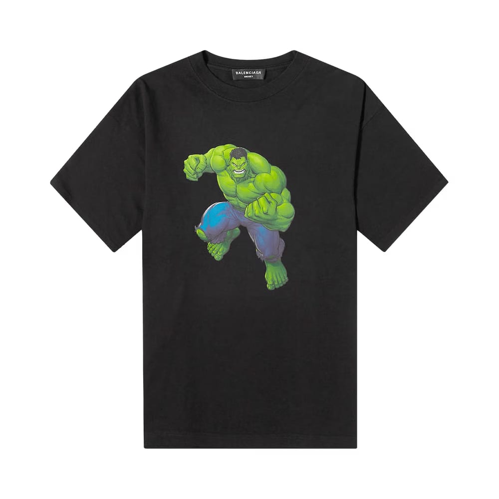 Balenciaga Incredible Hulk Medium Fit T-Shirt Black
