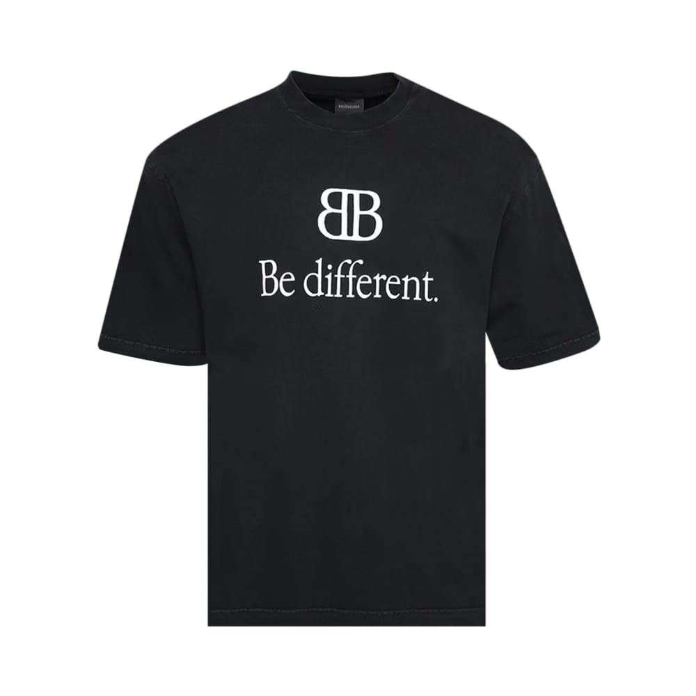 Balenciaga Medium Fit T-Shirt Be Different Black