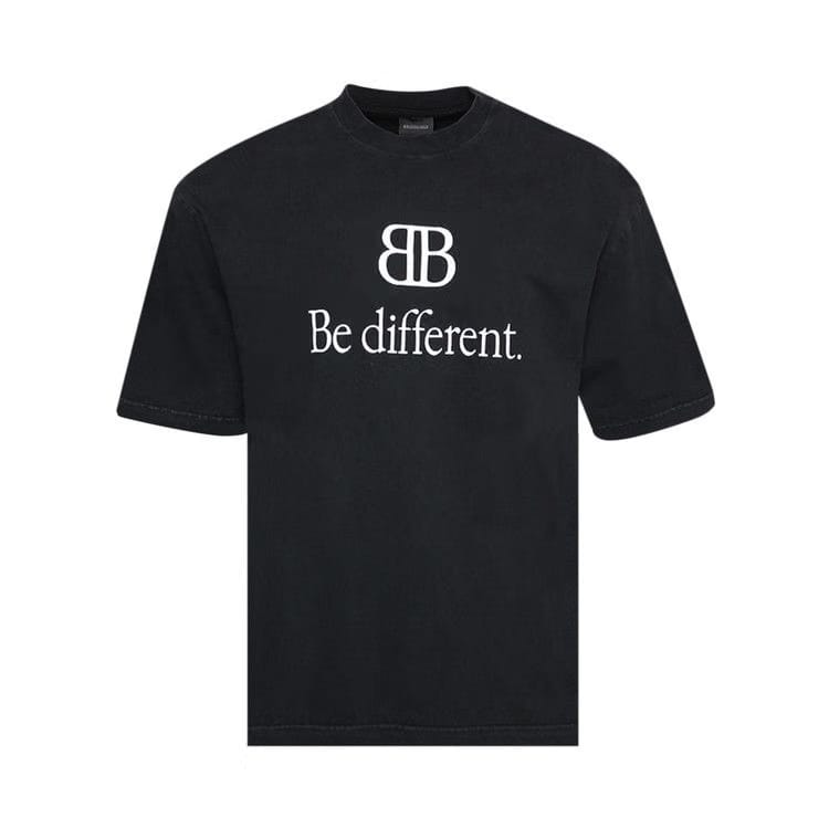 Balenciaga Medium Fit T-Shirt Be Different Black