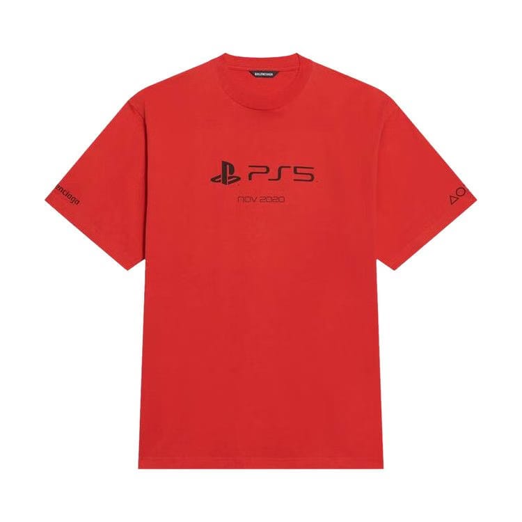 Balenciaga Playstation Boxy T-Shirt Vermillon/Black
