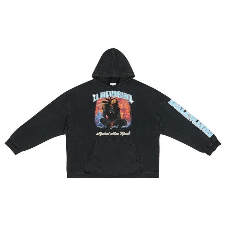 Balenciaga Music Aya Nakamura Merch Hoodie Wide Fit Black