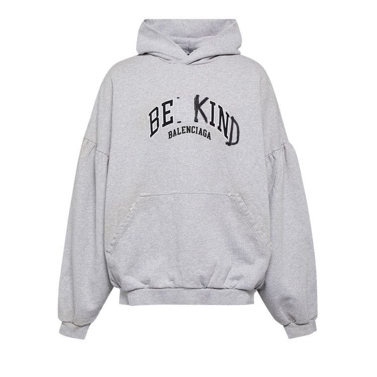 Balenciaga Round Hoodie Heather Grey/Black