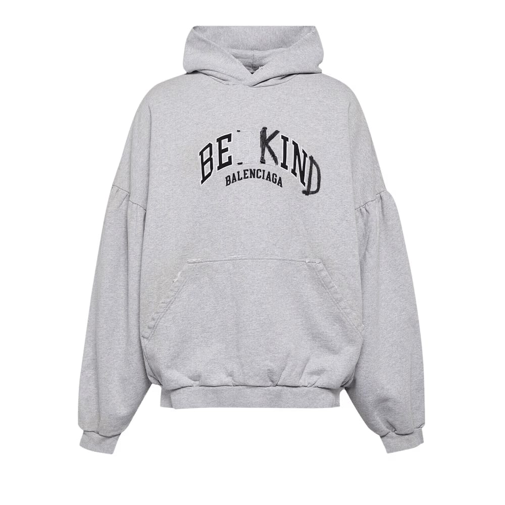 Balenciaga Round Hoodie Heather Grey/Black