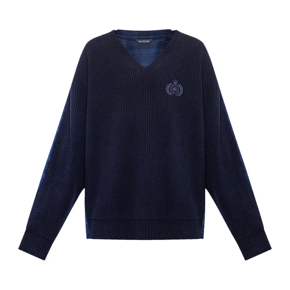 Balenciaga Hybrid V Neck Shirt Navy/Blue
