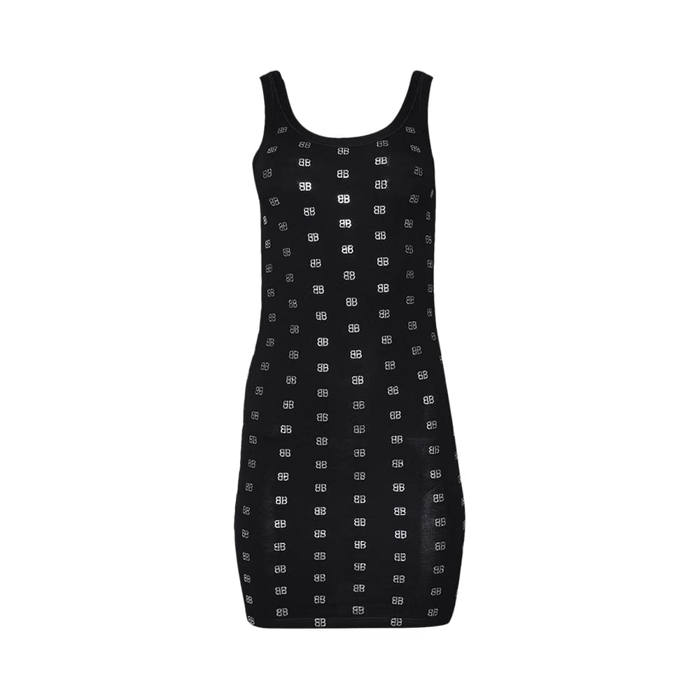 Balenciaga Uw Strass Tank Top Black/Silver