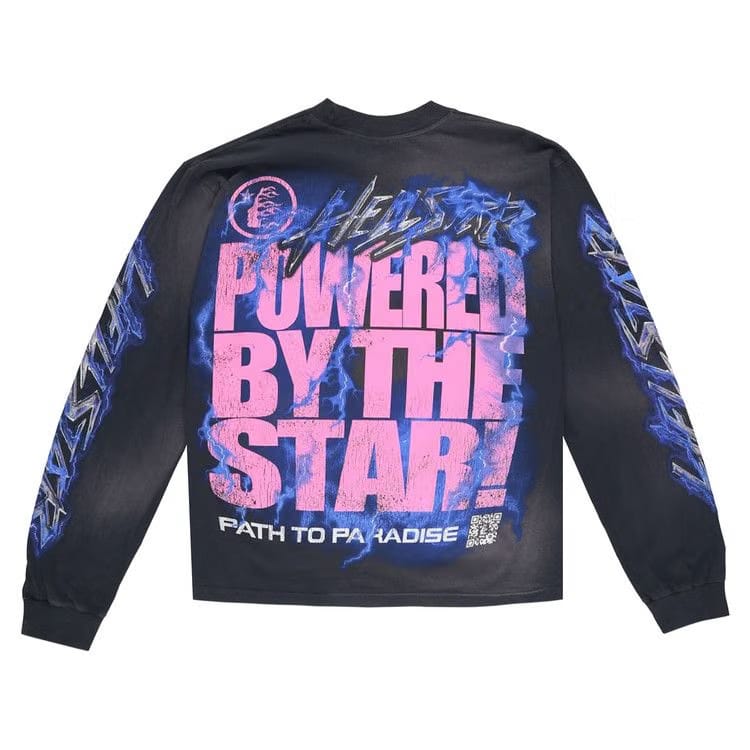 Hellstar Powered By The Star Long-Sleeve T-Shirt Black/Purple