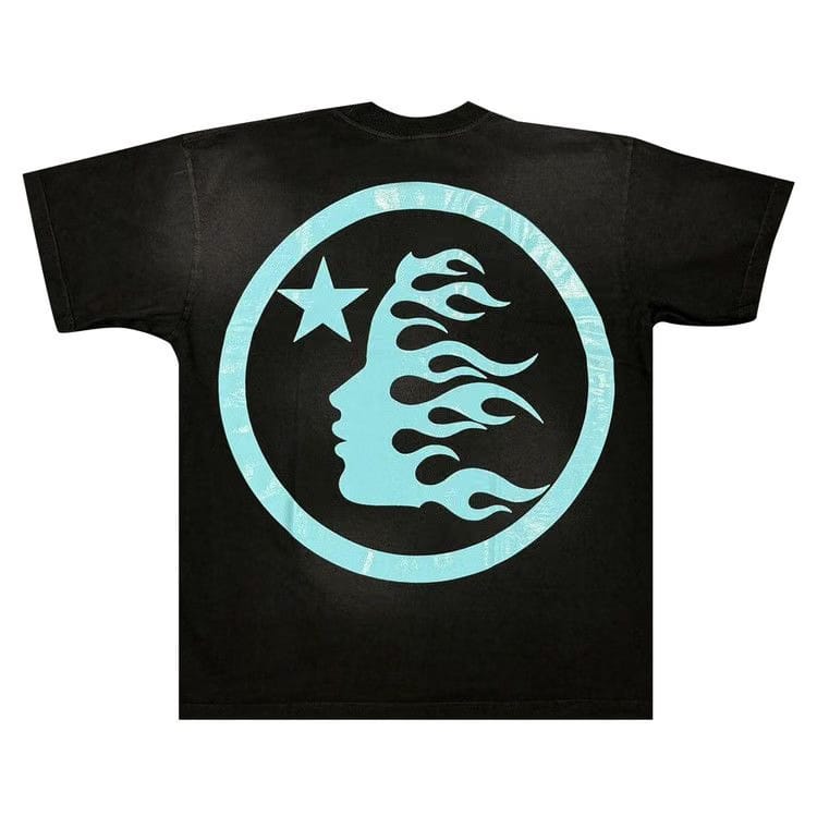 Hellstar Sports Core Logo T-Shirt Black/Aqua Blue