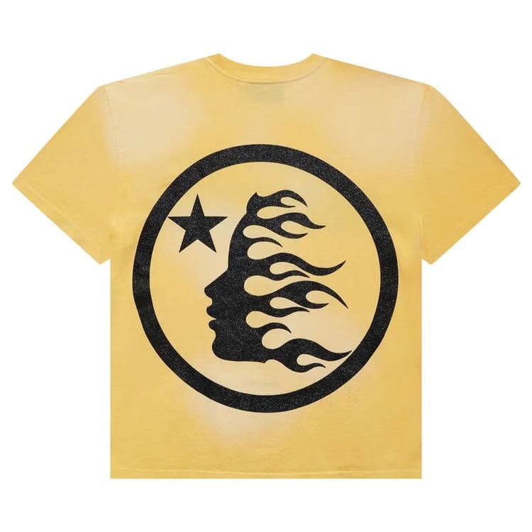 Hellstar Classic Black Glitter Logo T-Shirt Yellow