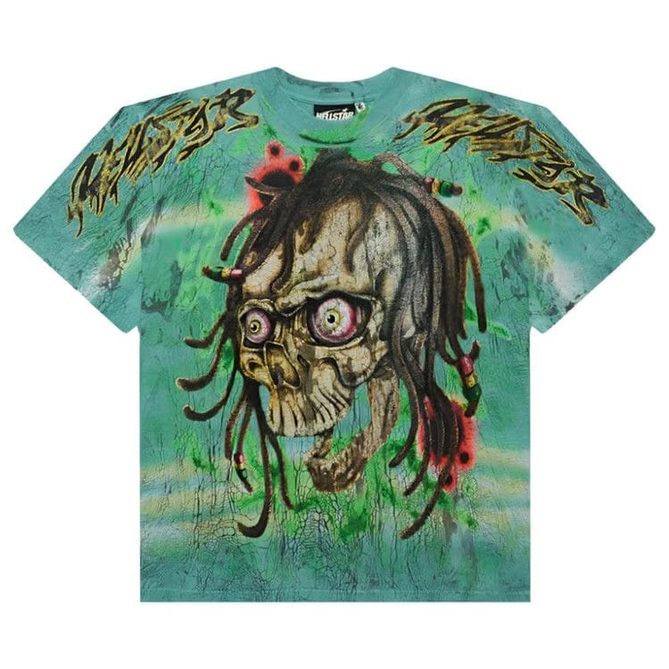 Hellstar Rasta Skull Tye-Dye T-Shirt Green