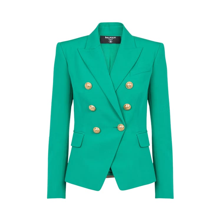 Balmain Classic 6 Button Jacket Emerald
