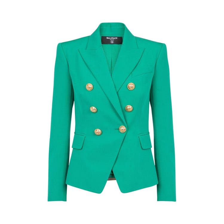 Balmain Classic 6 Button Jacket Emerald