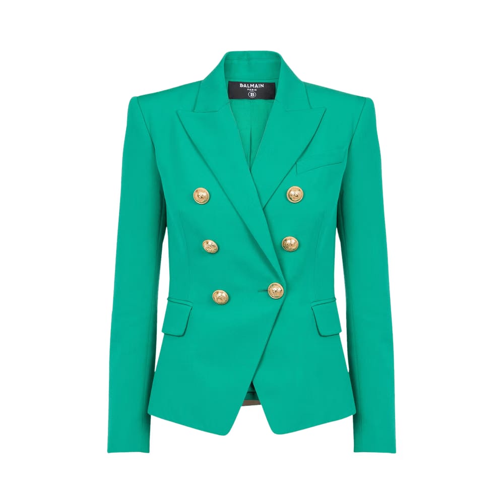Balmain Classic 6 Button Jacket Emerald