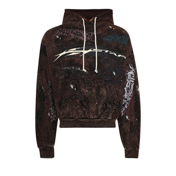 Hellstar Graffiti Hoodie Brown