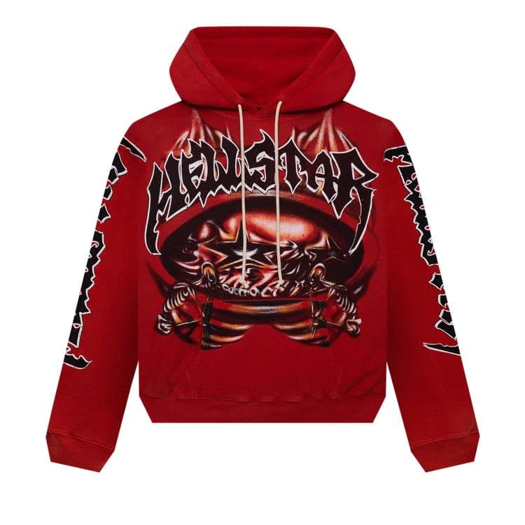 Hellstar Halloween Skeleton Airbrushed Hoodie Red