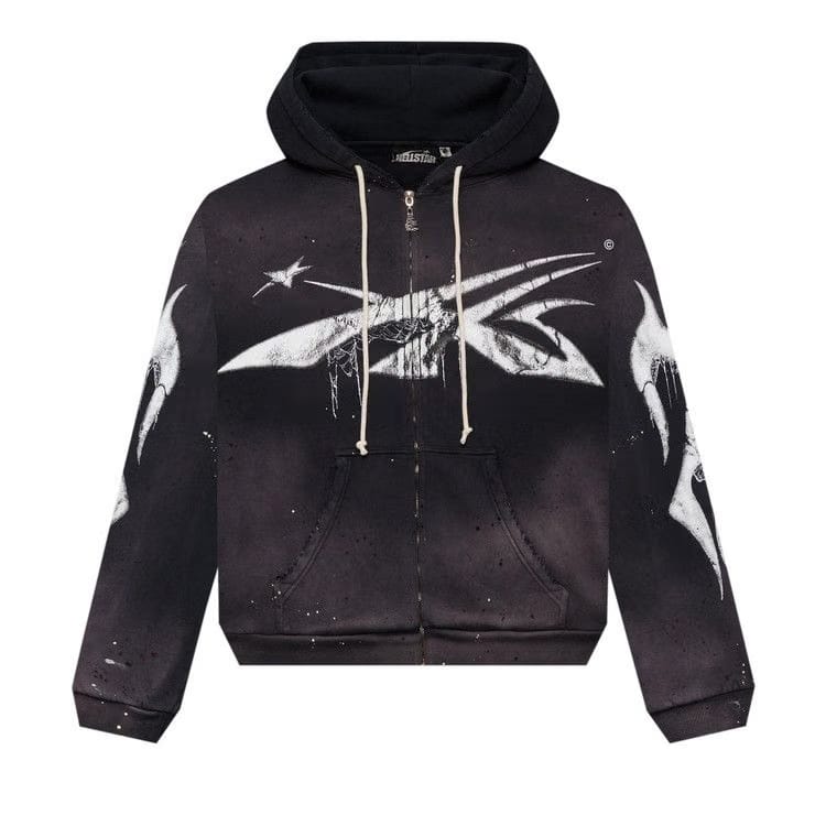 Hellstar Spiderweb Sport Logo Zip-Up Black