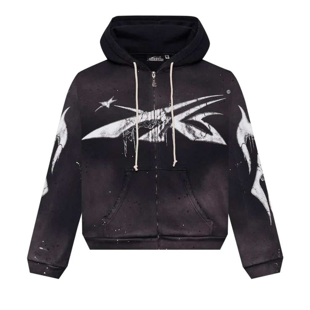 Hellstar Spiderweb Sport Logo Zip-Up Black