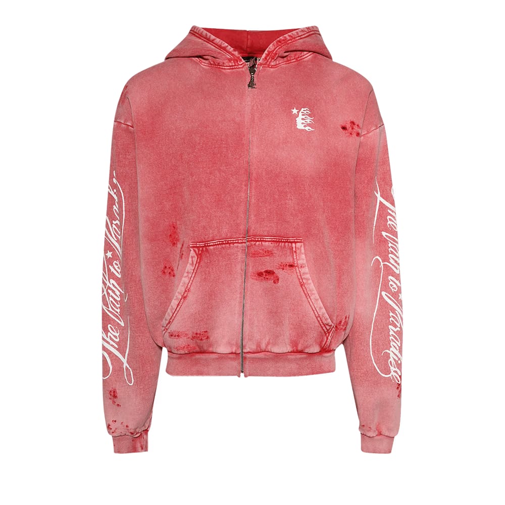 Hellstar Path To Paradise Zip-Up Hoodie Red