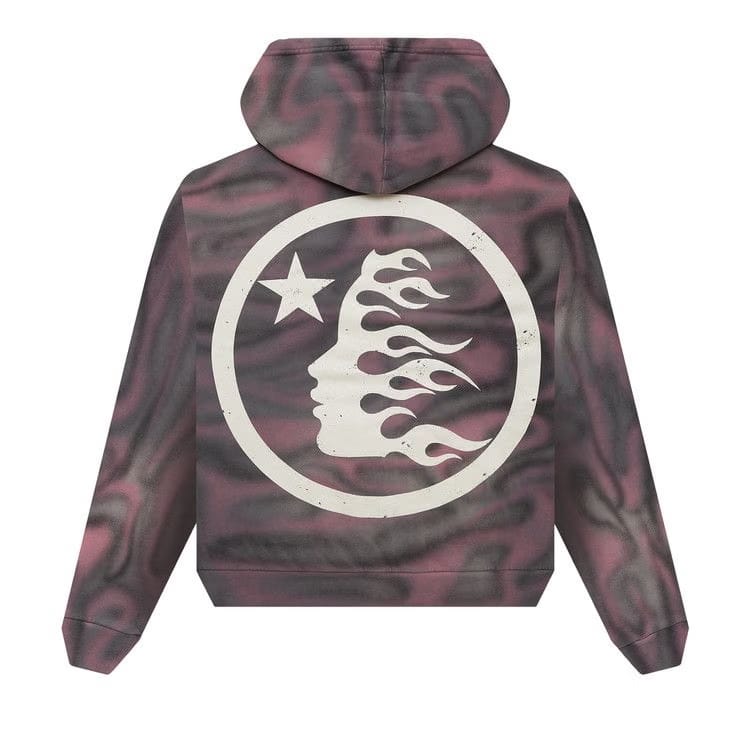 Hellstar Classic Logo Airbrush Zip-Up Hoodie Pink