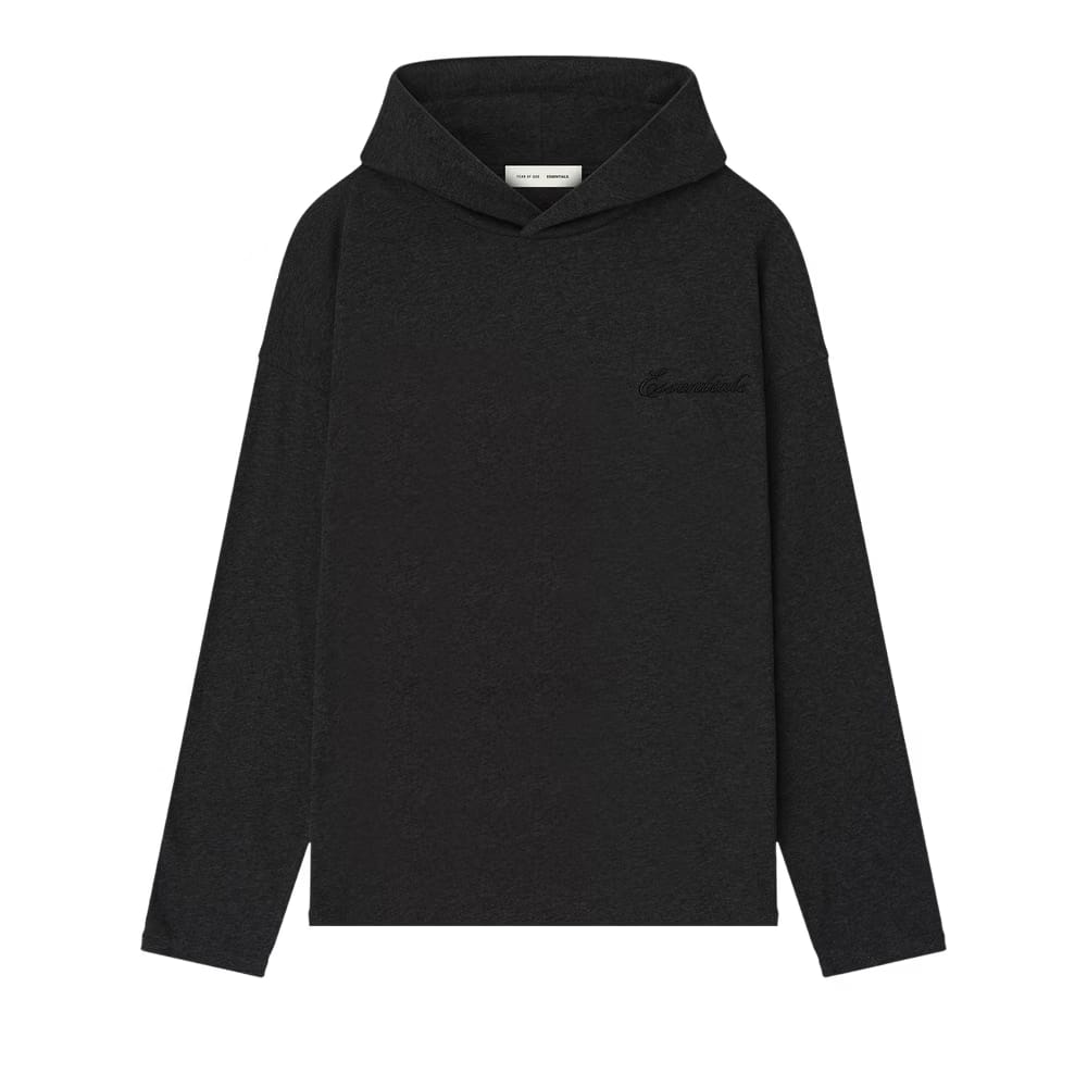 Fear of God Essentials Embroidered Classic Hooded Long-Sleeve Vintage Black