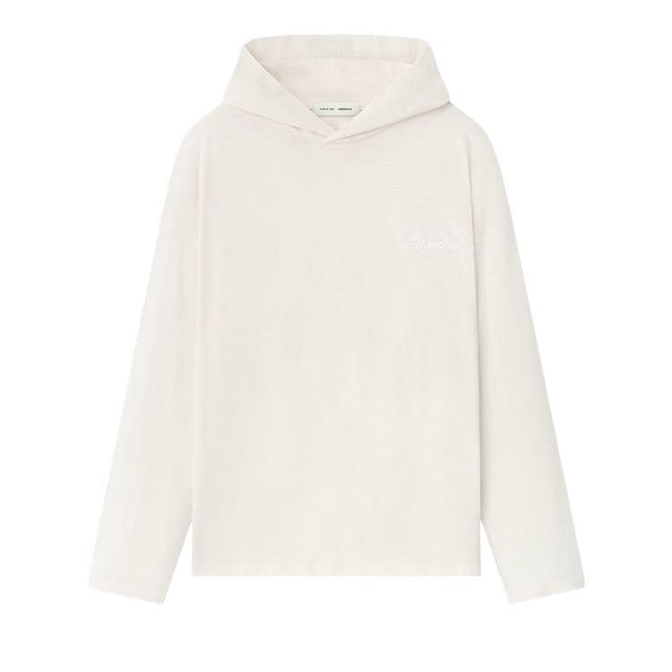 Fear of God Essentials Embroidered Classic Hooded Long-Sleeve Ivory