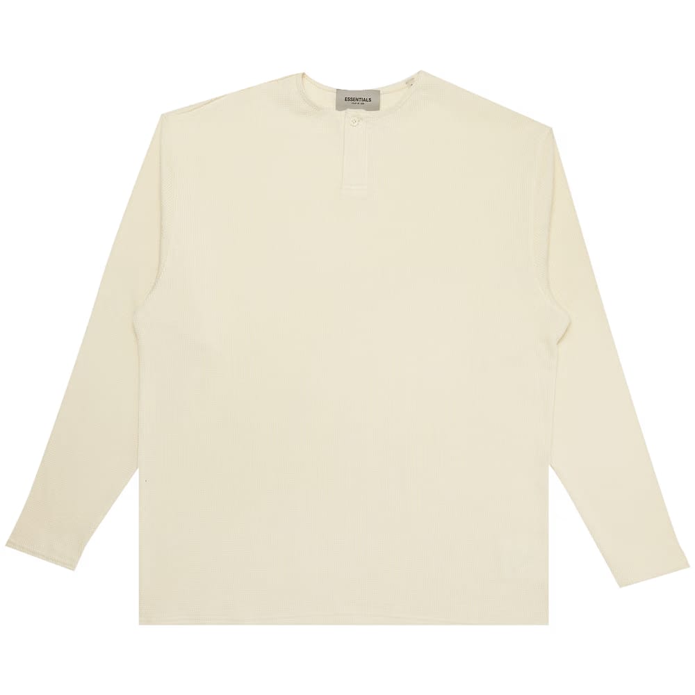 Fear of God Essentials Thermal Henley Long-Sleeve Buttercream