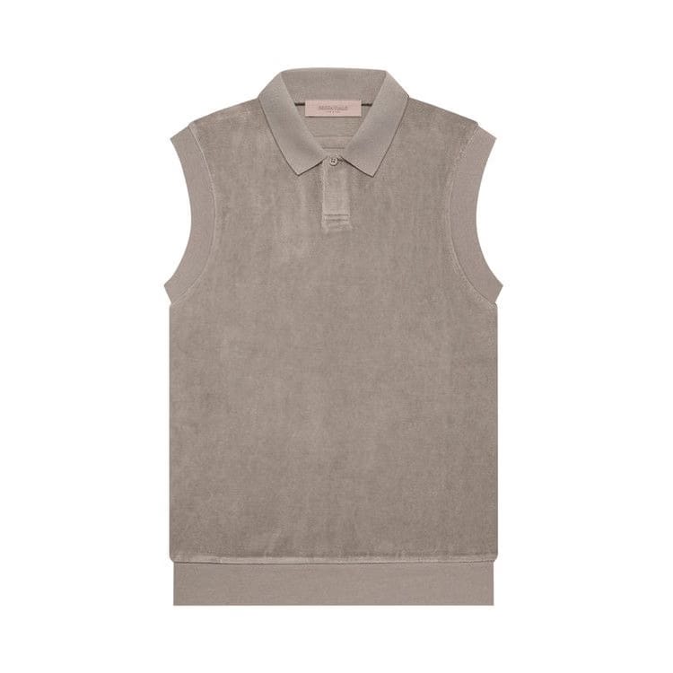 Fear of God Essentials Velour Sleeveless Polo Desert Taupe